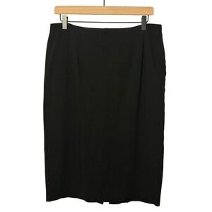 Eileen Fisher Pull‎ On Capsule Black Vicose Fabric Pencil Skirt Petite LG Career
